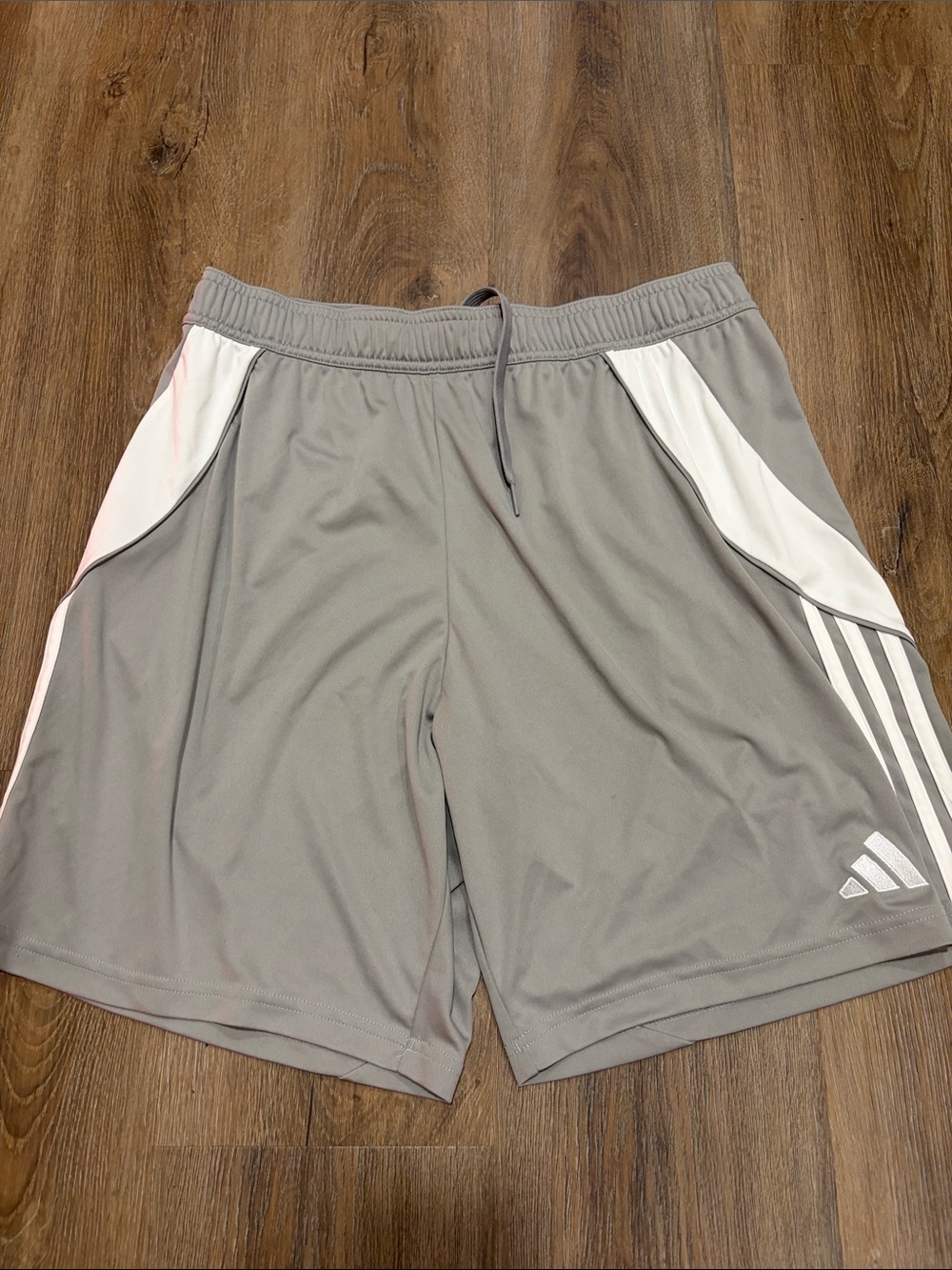 adidas Gray Athletic Shorts with White Panels